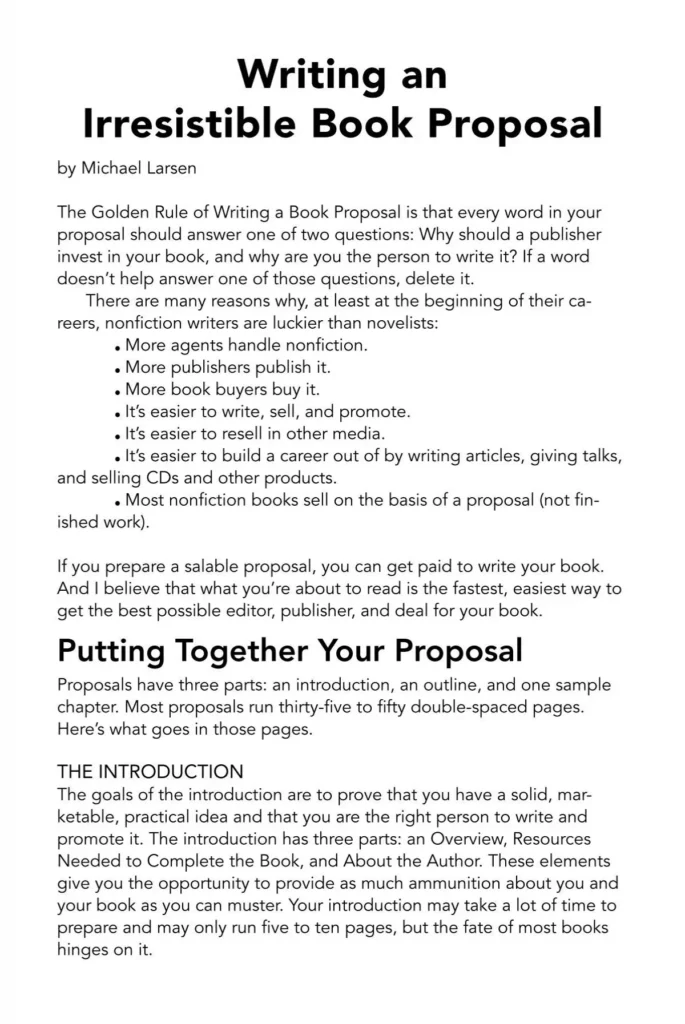 Book Proposal For Publishers